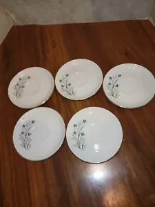 Set 5 Vintage MCM Modern Star Taylor Smith plates Bachelor Button Gold trim - Picture 1 of 6