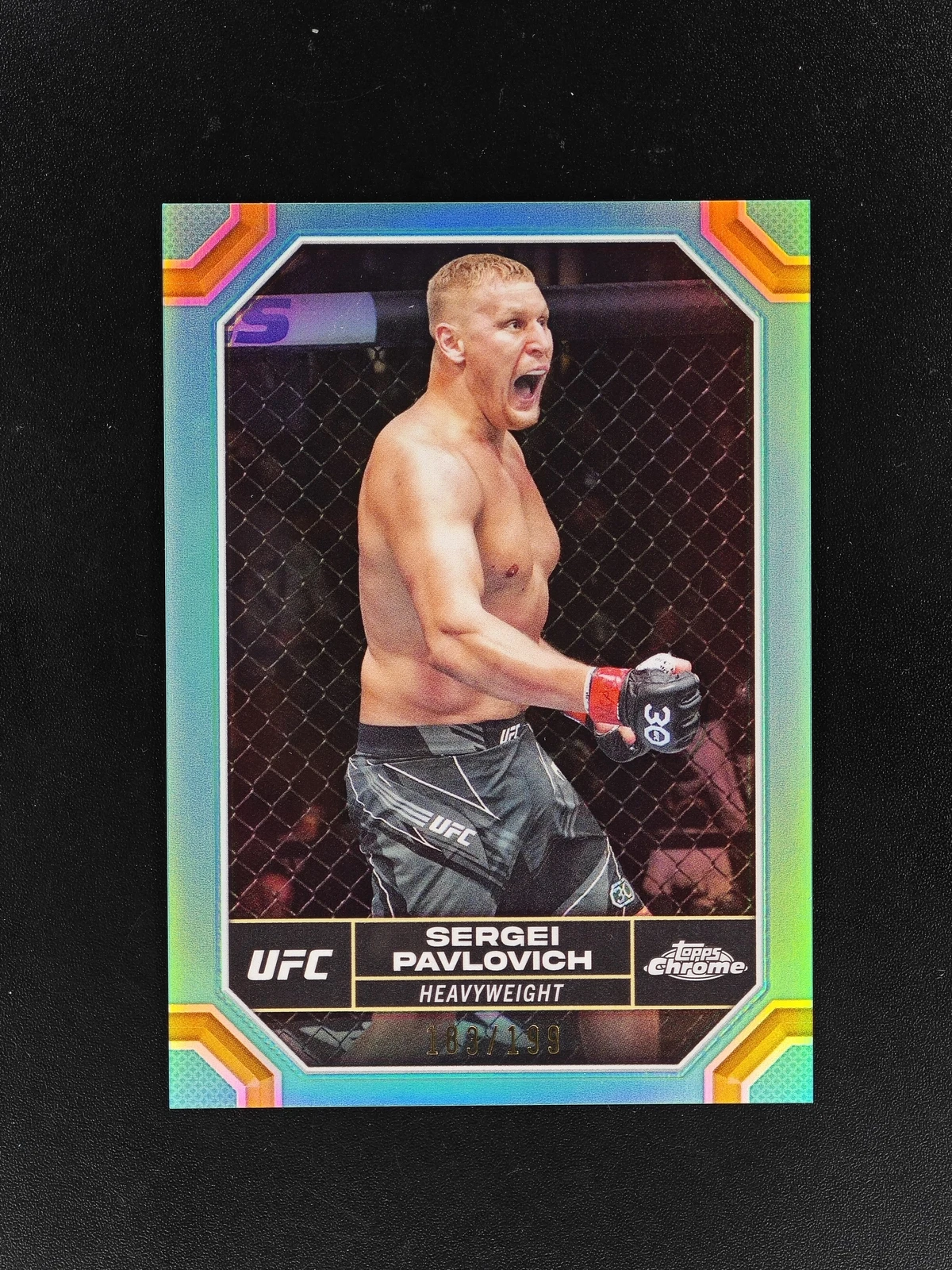 2024 Topps Chrome UFC Sergei Pavlovich Aqua /199 MDJ1Y