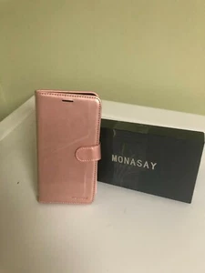 Custodia a portafoglio MONASAY Samsung Galaxy S10 oro rosa - Foto 1 di 2