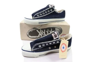 NOS Vintage 90s Converse All Star Chuck Taylor Shoes Denim Blue USA Womens 7.5 - Picture 1 of 10