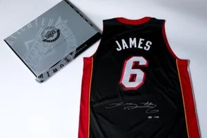 LeBron James Signed Heat Jersey UDA COA BAM06015 Hologram Auth Adidas 2XL Finals - Picture 1 of 14