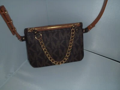 Michael Kors Logo Slim Belt Waist Bag pouch fanny pack W/chain - Adjustable - Image 1 of 4