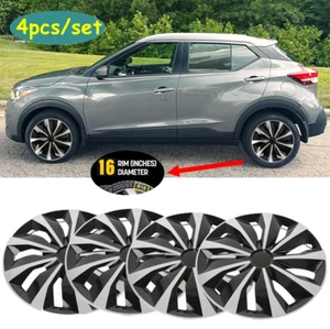 16" Set of 4 Wheel Covers Hub Caps Tire & Steel Rim fits R16 For Nissan Kicks - Picture 1 of 14
