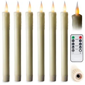 10" Candele LED a colonna a goccia in cera avorio, a batteria, telecomandate - Foto 1 di 18