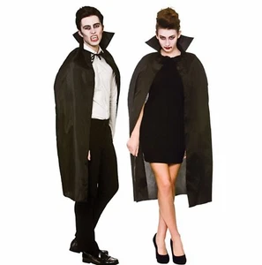 Adulto Negro Vampiro Capa con Cuello Elegante Vestido Halloween Disfraz Accesorio - Imagen 1 de 1