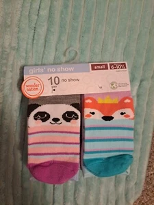 Wonder Nation Girls No Show Socks 10 Pack  Size S 6-10.5 Cute Animals NEW - Picture 1 of 4