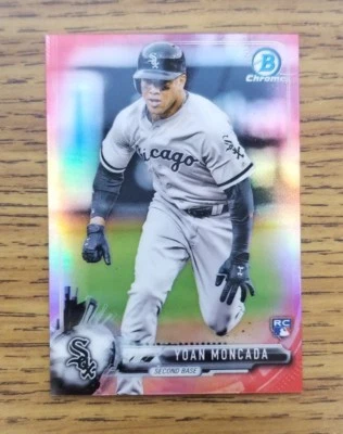 YOAN MONCADA 2017 BOWMAN CHROME MINI RED REFRACTOR SP 03/10 RC WHITE SOX - Image 1 of 2