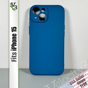 Case for iPhone 15 - Blue | Soft Touch Silicone | Slim & Flexible - Picture 1 of 14