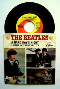 THE BEATLES - HARD DAY'S NIGHT / SHOULD HAVE KNOWN BETTER w/PICTURE SLEEVE - 7" - Picture 1 of 5