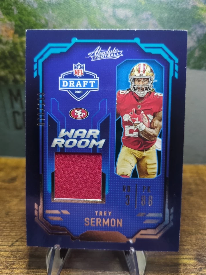 2021 Panini Absolute War Room Materials /199 Trey Sermon #WRM-TSE Rookie RC - Image 1 of 2