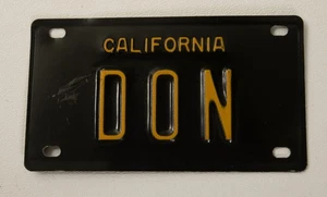California Novelty Black & Yellow Bicycle (B10C/JSF6) 1963 License Plate DON - Picture 1 of 5