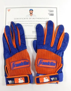 2019 Signed Amed Rosario Game-Used Blue/Org Franklin Batting Gloves #AA0054262 - Picture 1 of 4