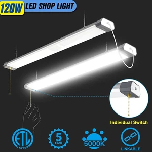 2-PACK 120W LED Shop Light 15600LM Linkable Garage Workshop Office Store Fixture - Picture 1 of 12