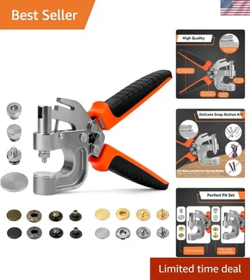 Leather Snap Kit - Press Pliers & Metal Buttons - Image 1 of 4