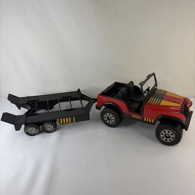 Tonka Vintage 70's Steel Metal Red Dune Buggy 4x4 Jeep With Trailer - Image 1 of 4