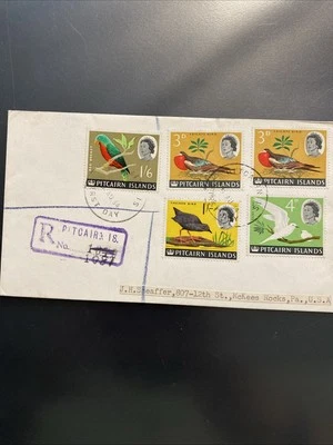 Pitcairn Island Registered Envelope/stamps From 1964. - Image 1 of 3