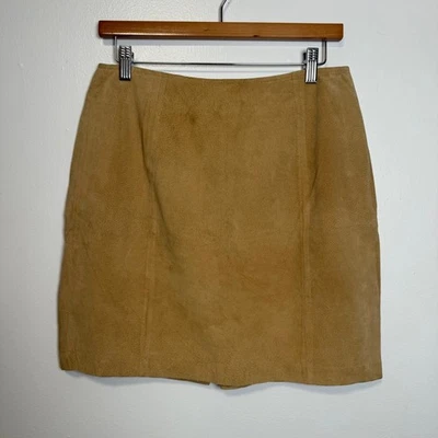 Genuine Sonoma Jean Company Tan Suede Leather Petite Mini Skirt Women's Size 10P - Image 1 of 4