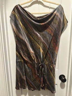 La Rock Blouse Top Size Large 100% Silk With Tie Waist -Gorgeous! - Image 1 of 4