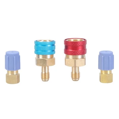 Quick Coupler Set Safe & Fast Hose Fitting Connector Brass Adapter for R1234YF - Image 1 of 4