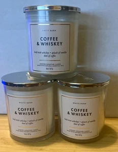 3 BATH & BODY WORKS Single Wick 8oz Signature Candle Café & Whisky - Imagen 1 de 1