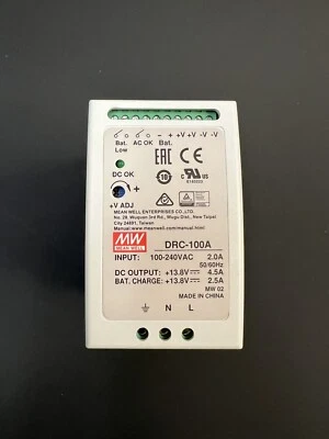 Fuente de alimentación Mean Well DRC-100A: búfer de modo conmutado 13,8 V 4,5 A; 13,8 V 2,5 A Foto 1 de 4
