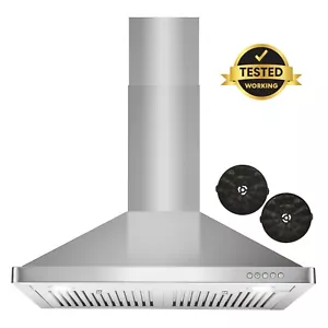 30 in. WALL MOUNT EXHAUST HOOD VENT HOOD [OPEN BOX] STAINLESS STEEL, DUCTLESS - Picture 1 of 13