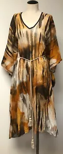 ABITO COPRICOSTUME MAX MARA LEISURE CHIC CAFTANO CAFTANO OVERSIZE SPIAGGIA LOUNGE M - Foto 1 di 8
