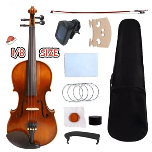 HandMade 1/8 Violin Starter Kit With Case, Bow, Rosin,Extra Strings,Tuner Part - Picture 1 of 11