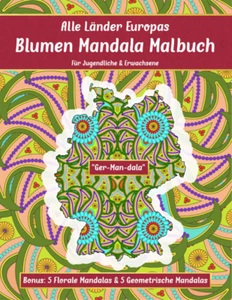 Malbuch für Erwachsene und Teens - 44 Länder Europa Blumen Mandala + Bonus - Bild 1 von 7