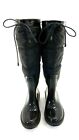 Bamboo Women's 'storm' Black Quilted Fabric Rubber Rain Boots Size 5.5m Us