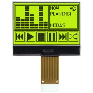 Midas Displays MCCOG128064B12W-SPTLY 128x64Graphic Cog LCD Nero Su Giallo/Verde - Foto 1 di 1