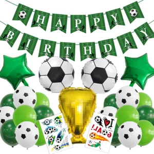 26pcs Football Balloons Happy Birthday Banner Bunting Hangings Party Decorations - Picture 1 of 5