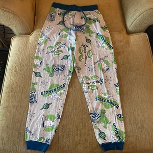Boys Toy Story 4 Gray Blue Green Woody Buzz Lightyear Pajama Lounge Pants Size L - Picture 1 of 12