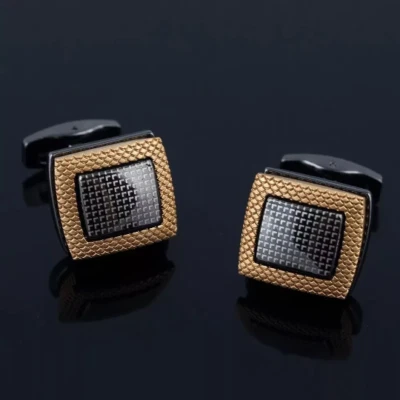 Gemelos vintage de bronce negro | Gemelos para hombre | Gemelos para camisa de traje | Gemelos Foto 1 de 3