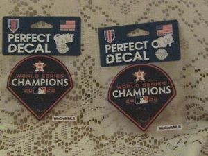 HOUSTON ASTROS 2022 WORLD CHAMP 4" DECALS SET OF TWO NU MLB - Picture 1 of 1