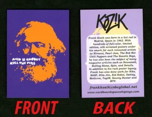 Frank Kozik Baseball Card Acid is Groovy Kill the Pigs Bio Business come nuova - Foto 1 di 1
