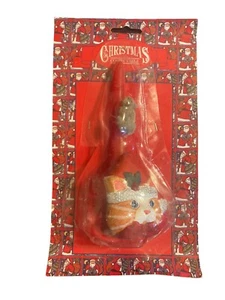 Vintage 1997 Christmas Cat & Mouse Figurine Taper Candle Holder Hugger Set Of 2 - Picture 1 of 11