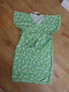 BOOHOO ladies green floral midi length spring summer wrap dress UK 20 NEW NWT