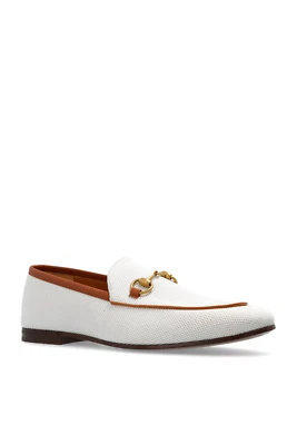 GUCCI Men's White Canvas With Horsebit Loafers New & Authentic - Image 1 of 4