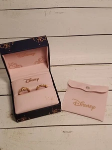 Disney X RockLove Aladdin Jasmine 2 Ring Set 925 Sterling Silver Gold Tone Sz 10 - Picture 1 of 13