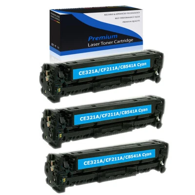 3PK Cyan CB541A Toner Cartridge For HP Color LaserJet CM1312nfi CP1215 CP1518ni  - Image 1 of 4
