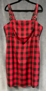 Hot Topic Red and Black Buffalo Plaid Dress With Pockets Women's Size 14 - Picture 1 of 7