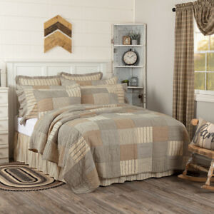 Sawyer Mill Charcoal Twin Quilt Country Patchwork Farmhouse 68Wx86L