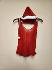 NEW Sexy Santa Cami with Hood, Thong, Gloves Set Lingerie Red Plus Size