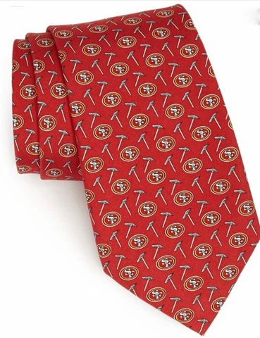 Men's Vineyard Vines Scarlet NFL San Francisco 49ers Silk Tie Cover