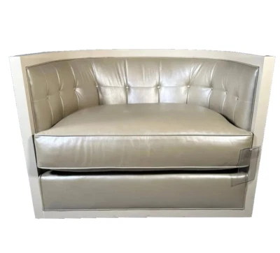 Nuevo Baker Furniture Tufted Tub Silla Giratoria Tela Arcilla Nacarada Asiento de Plumón Foto 1 de 4