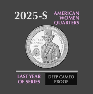 🔥2025-S American Women Quarters🪙 PROOF / Juliette Gordon Low / 🔥L'anno scorso! - Foto 1 di 1
