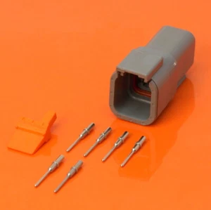 Deutsch DTM Series 6 Way Receptacle Connector DTM04-6P + Pins & Wedglock DTM046P - Picture 1 of 5