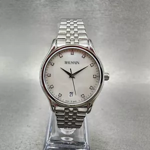 Balmain Classic R Watch Women 32mm MOP Dial Stainless Steel Date Round - Picture 1 of 11