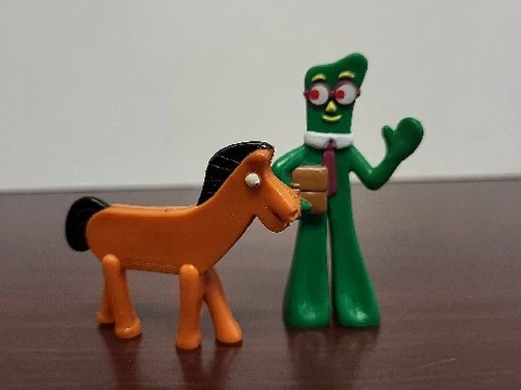 Vintage 1989 Gumby & Pokey Rubber Figure Set of 2, Jesco Prema Toy Co, Hong Kong Cover